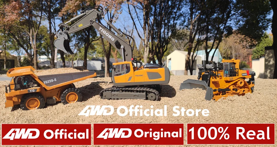 4WD Remote Control Excavator 4x4 Alloy Dump Truck Bulldozer Radio Model RC Car Construction Vehicle Toy Children Kids Gifts Beauty World Shop