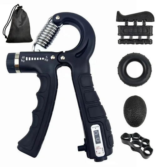 5-60kg Adjustable Hand Grip Strength Strengthener Trainer Full Set With Counter Wrist Forearm And Hand Exerciser For Muscle Beauty World Shop