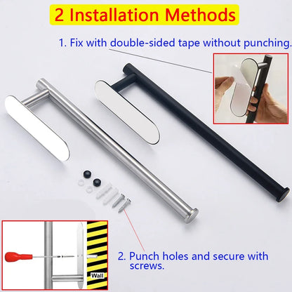 Kitchen Paper Towel Holder Adhesive Tissue Hanger Toilet Roll Paper Dispenser Cabinet Storage Napkin Rack Bathroom Accessories Beauty World Shop