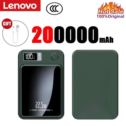 Lenovo 2026 200000mAh Magnetic Wireless Power Bank Portable Fast Charger For Magsafe Auxiliary Battery For iphone Huawei Samsung Beauty World Shop
