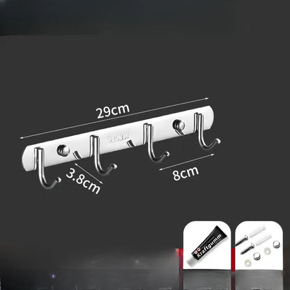 Stainless Steel Hook Hooks Toilet Clothes Hook Kitchen Supplies Hanger Punch-free Hook Rack Beauty World Shop