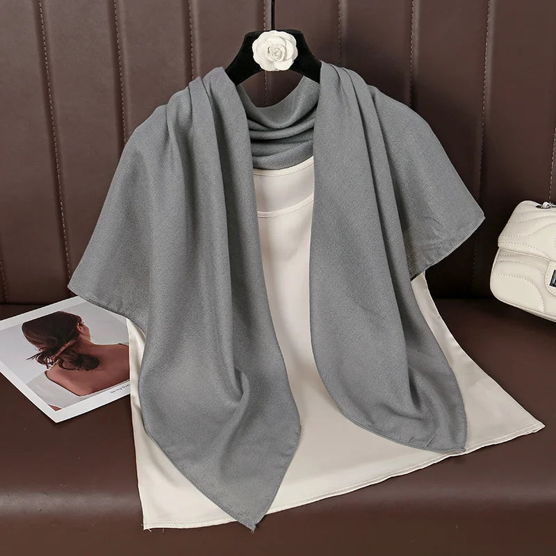 90*90cm Thin Soft Square Scarves for Women Simplicity Solid Color Cotton Linen Headscarf Muslim Female's Hijabs Bag Accessories Beauty World Shop