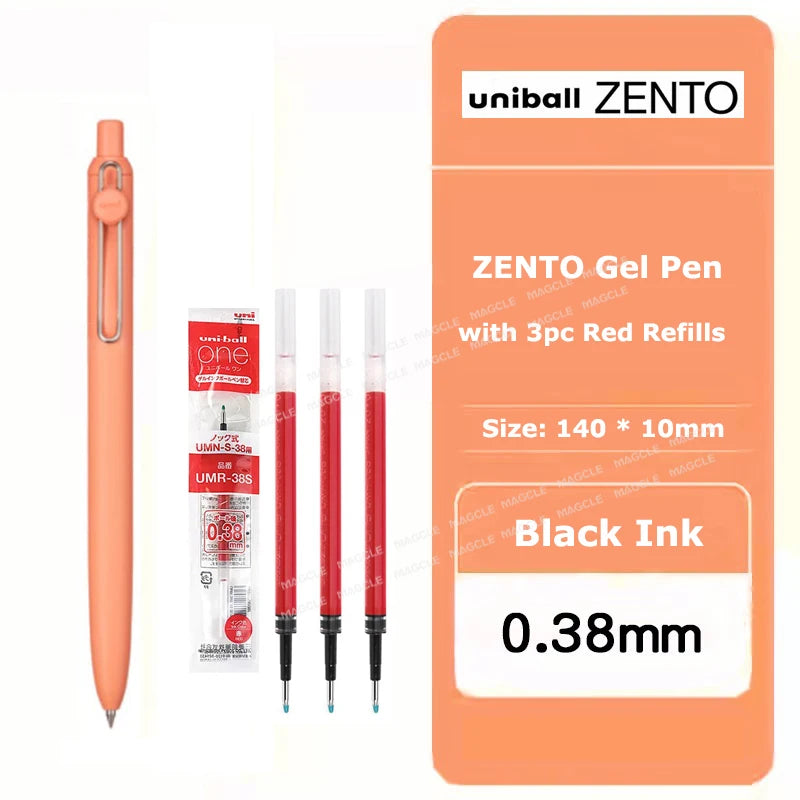 uniball ZENTO Standard 0.38/0.5mm Gel Pens,Water-Based Smooth Writing Roller Ball Pens Fit for a variety of occasions Stationery Beauty World Shop