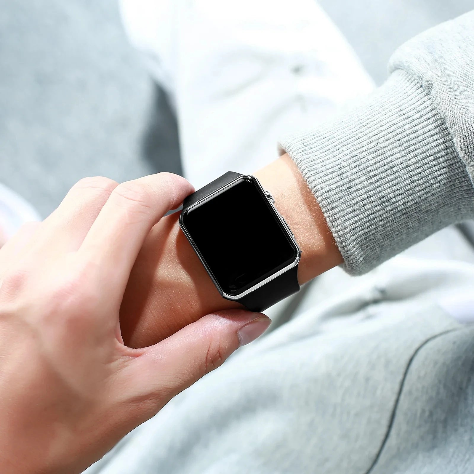 Simple Digital Watch for Men Women Fashion Sport LED Electronic Watch Black Silicone Wristband Casual Mens Watch Reloj Hombre Beauty World Shop