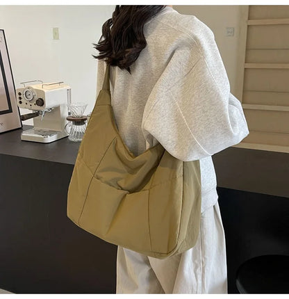 Trendy Women's Soft Cloth Shoulder Bag Solid Color Student 2026 Spring Y2k Casual Style Big Handbags Crossbody Bags for Women Beauty World Shop