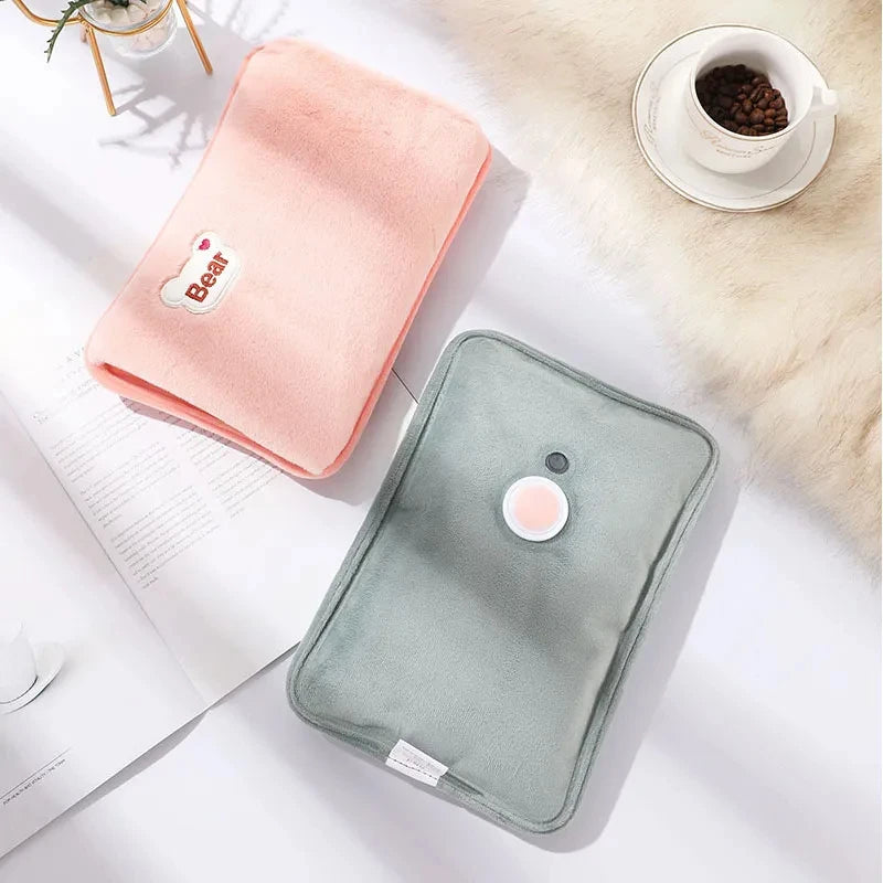 Electric Hot Water Bag Reusable Plush Hot Water Bottle EU Plug Charging Heating Water Bags Winter Warm Hand Pocket Beauty World Shop