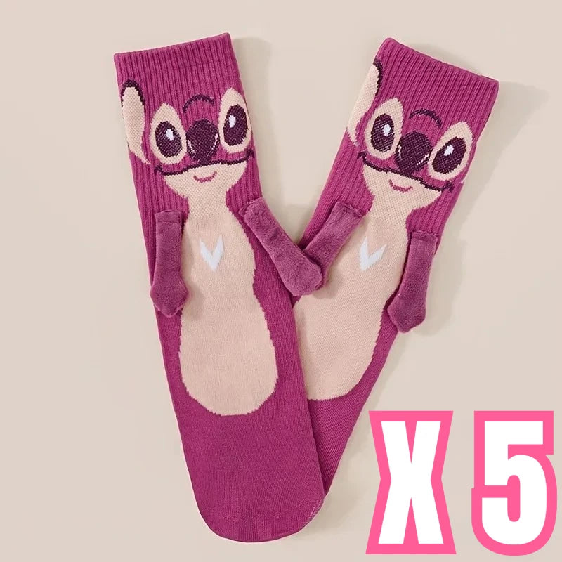 Disney Stitch Crew Socks Kawaii Soft Cotton Blend for Adults Kids Daily Wear Christmas Birthday Gift Beauty World Shop