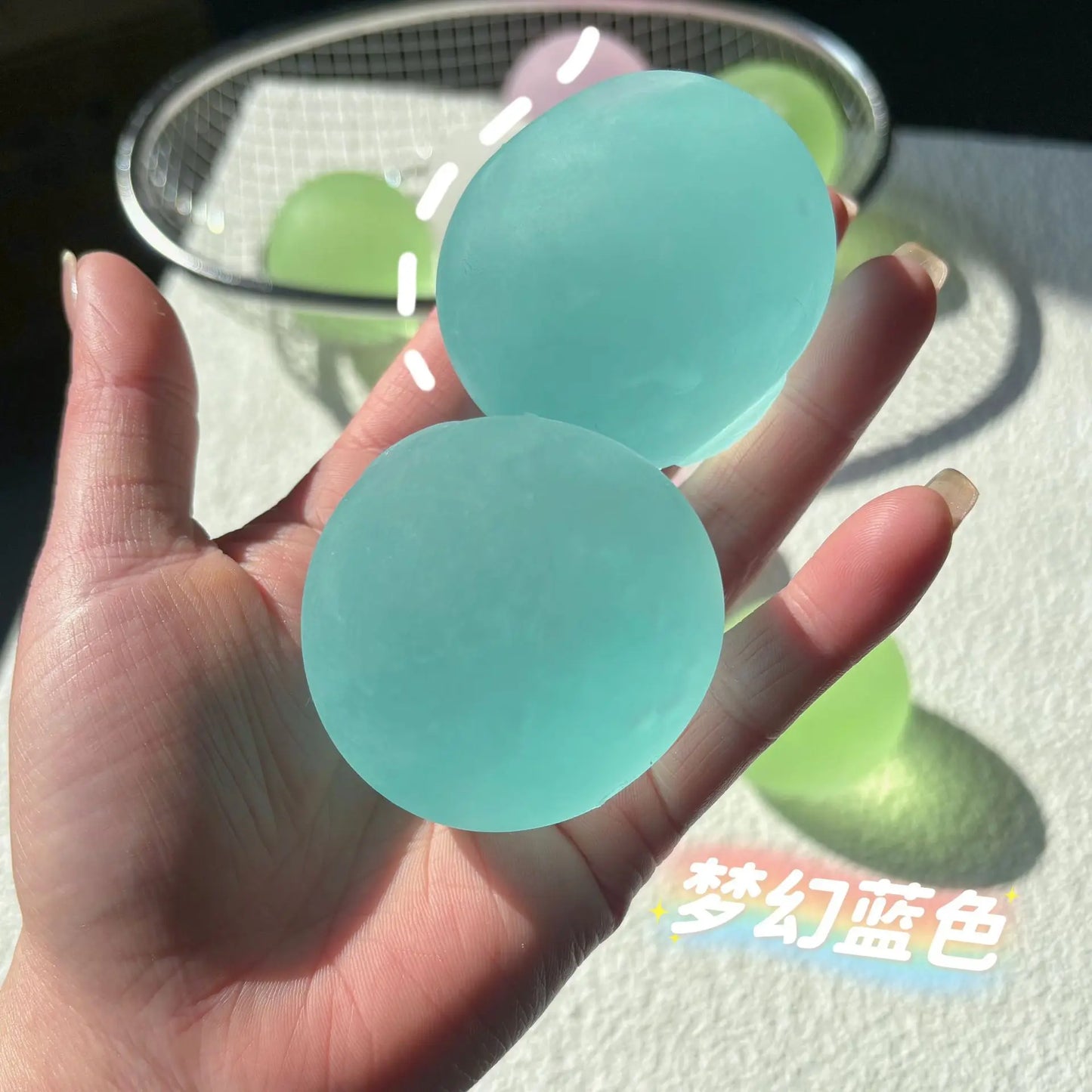Blue Maltose Squishy Toys Anti Stress Sensory Fidgets Toy Soft Simulated Transparent Blue Maltose Slow-rebound Decompression Toy Beauty World Shop