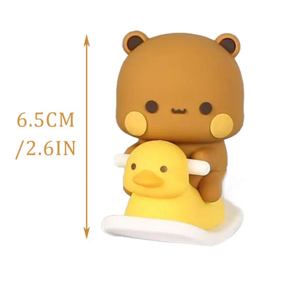 Cute Kawaii Bubu Dudu Panda Bear Figure Cartoon Exciting Bear Miniatures Collectible Animal Toy Doll Ornament Home Derocation Beauty World Shop