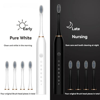 Six-Speed Automatic Electric Toothbrush Adult & Children's Universal Soft Bristle Charging Smart Toothbrush for All Ages Beauty World Shop