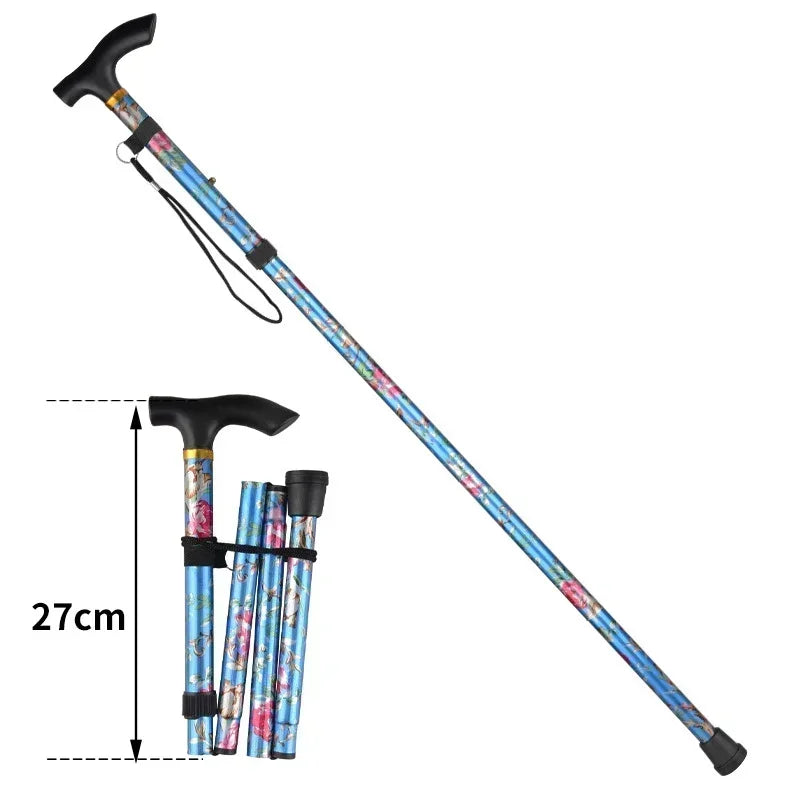 Outdoor Walking Sticks Hiking Camping Mountaineering Poles Telescopic Baton Trekking Poles Folding Cane Crutches Pole Unisex Beauty World Shop