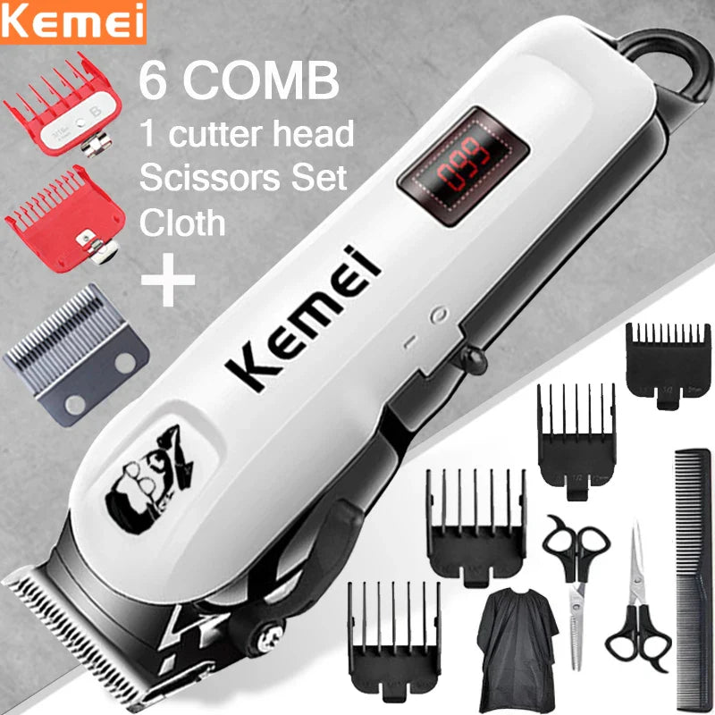 Kemei Electric Hair Clipper KM-PG809A Hair Cut Wireless Trimmer Men Professional Clipper Machine Rechargeable Hair Cut Barber Beauty Trend Shop