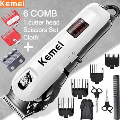 Kemei Electric Hair Clipper KM-PG809A Hair Cut Wireless Trimmer Men Professional Clipper Machine Rechargeable Hair Cut Barber Beauty Trend Shop