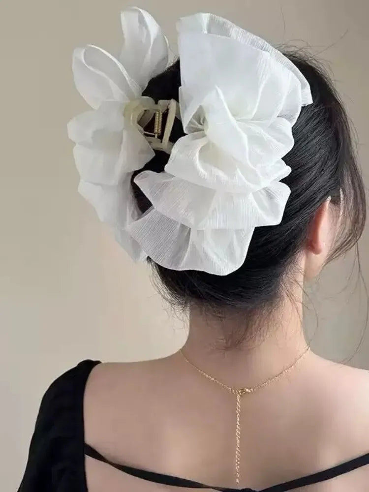 High-Grade Temperament Cloud Bubble Mesh Silver Silk Hair Clip For Women Beauty Trend Shop