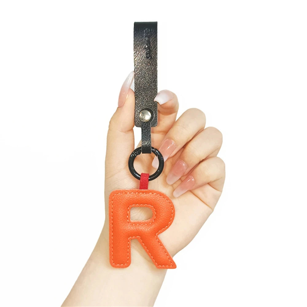 Creative PU Leather 26 Letter Keychains Fashion Alphabet Keyrings Handbag Ornaments Pendant Car Key Holder Accessories Gifts Beauty World Shop