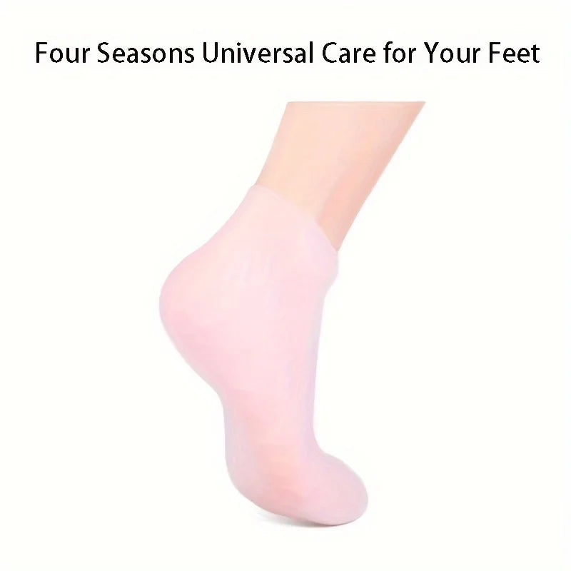 2 Pack Silicone Elastic Moisturizing Foot Socks, Spa Massage Moisturizing Gel Socks for Dry Cracked Feet, Foot Care Socks Tools Beauty World Shop