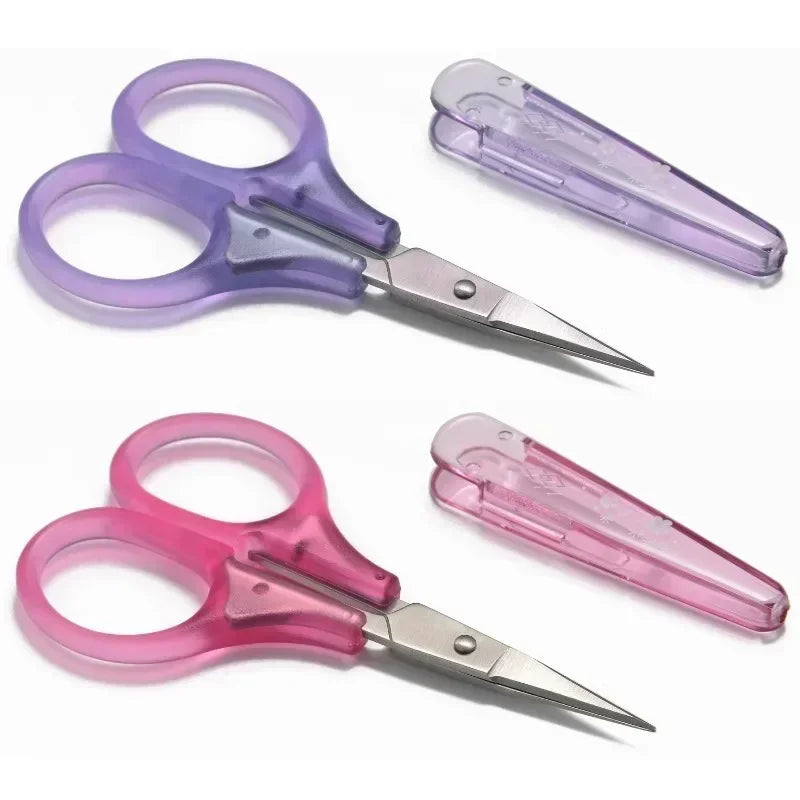1pc Compact Precision Craft Scissors Sharp Stainless Steel Blades with Protective Cap, Tsa-Approved for Travel Stationery Beauty World Shop