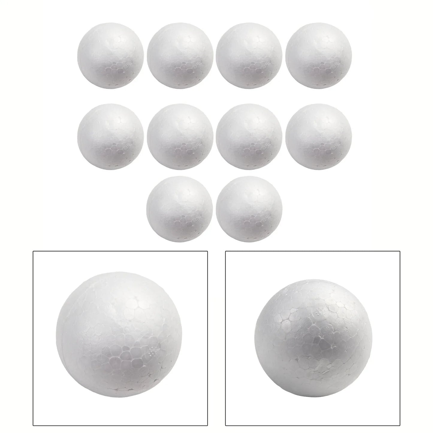 10pcs Solid Foam Ball Polystyrene Balls 50mm-100mm  Round DIY Accessory Handmade For Party Celebration Christmas Decoration Beauty World Shop