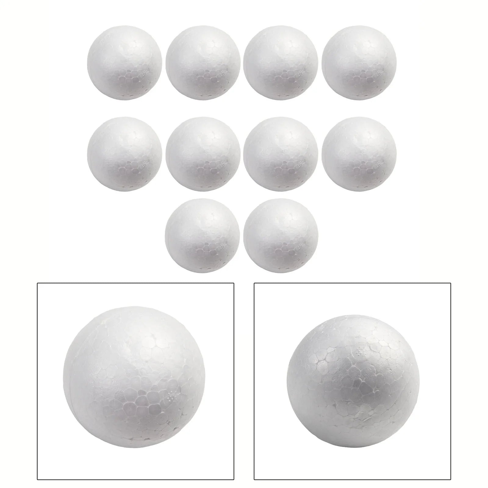 10pcs Solid Foam Ball Polystyrene Balls 50mm-100mm  Round DIY Accessory Handmade For Party Celebration Christmas Decoration Beauty World Shop
