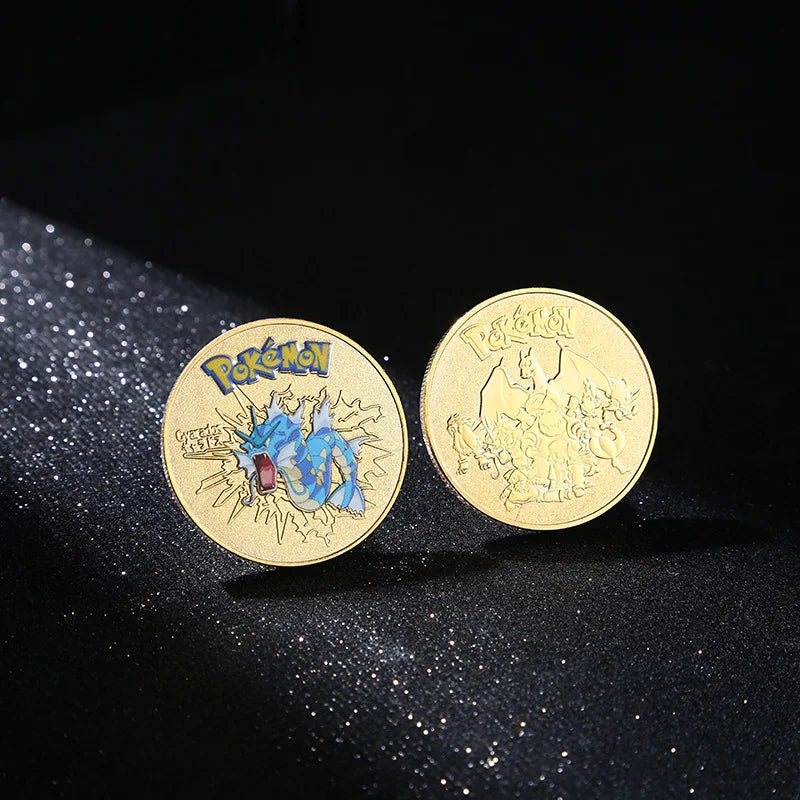 Pokemon commemorative Coin Metal Coins Anime Commemorative Coin Charizard Pikachu Golden Pokemon Cards Round Metal Coin Toy Gift Beauty World Shop