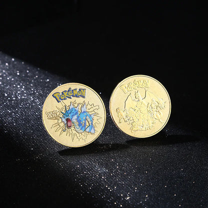 Pokemon commemorative Coin Metal Coins Anime Commemorative Coin Charizard Pikachu Golden Pokemon Cards Round Metal Coin Toy Gift Beauty World Shop
