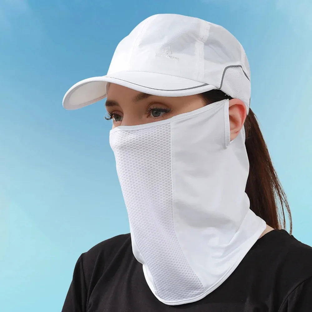 Unisex UV Protection Outdoor Neck Wrap Cover Sports Sun Proof Bib Ice Silk Mask Face Cover Neck Wrap Cover Sunscreen Face Scarf Beauty World Shop