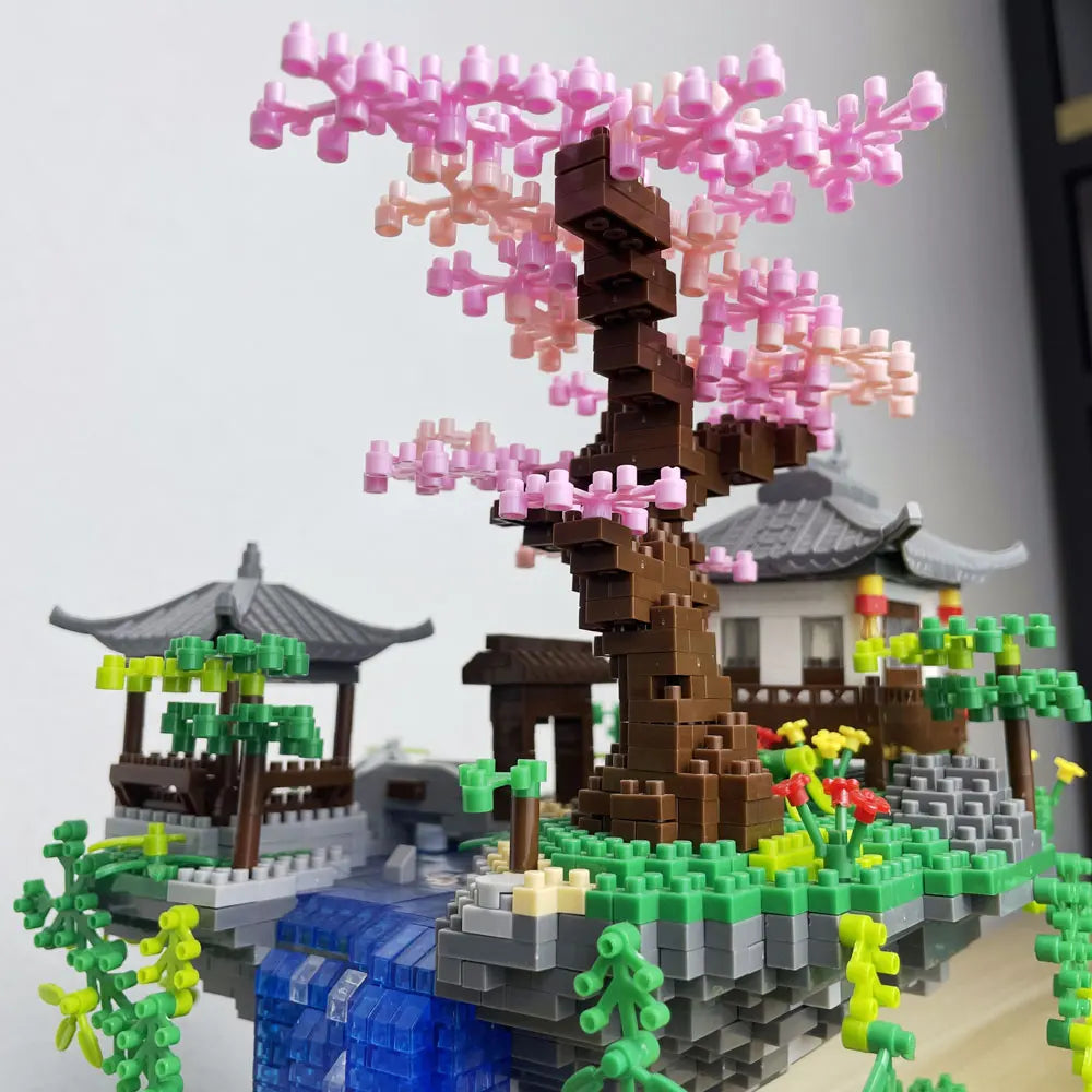 Taohuatan Lake Themed Micro Brick Building Blocks Set Adult Creative Toys Unique Chinese Landscape Model Bricks with LED Light Beauty World Shop