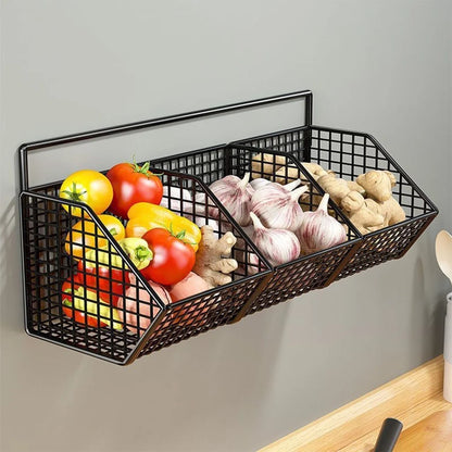 Wall Mounted Kitchen Storage Basket Durable Wire Storage Rack for Vegetables and Fruits Suitable for Home Organization Beauty World Shop