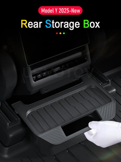 Rear Seat Storage Box for Tesla Model Y Juniper 2025 2026 Organizer Center Console Bins Backseat Trash Can Garbage Accessories Beauty World Shop