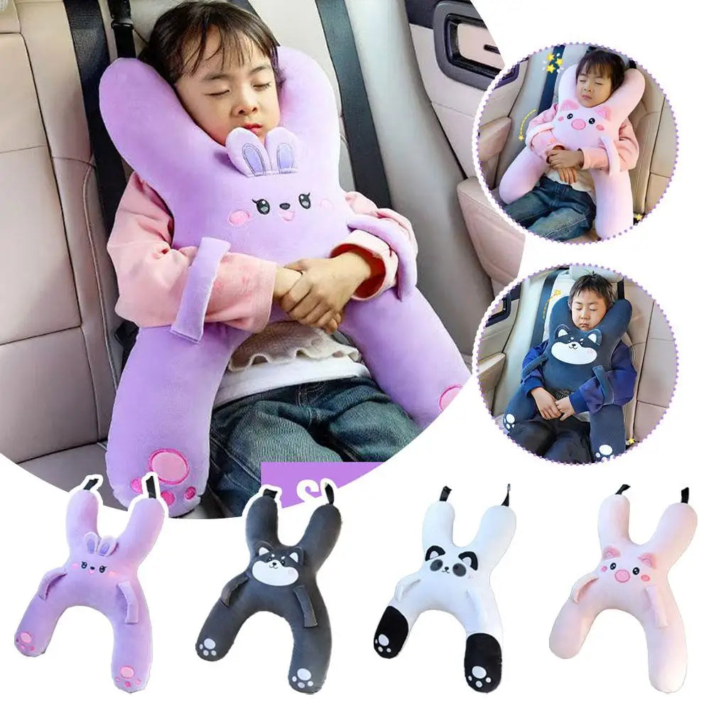 1Set Car Cute Cartoon Pillow Car Mounted Child Sleeping Pillow Car Removable Comfortable Breathable Headrest Lumbar Support Beauty Trend Shop