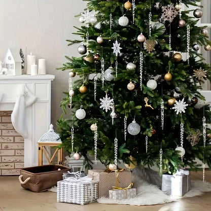 12/24/36pcs Crystal Clear Christmas Tree Ornaments Icicle Decorations For Holiday & Winter Party Decor Holiday Decorations Beauty World Shop