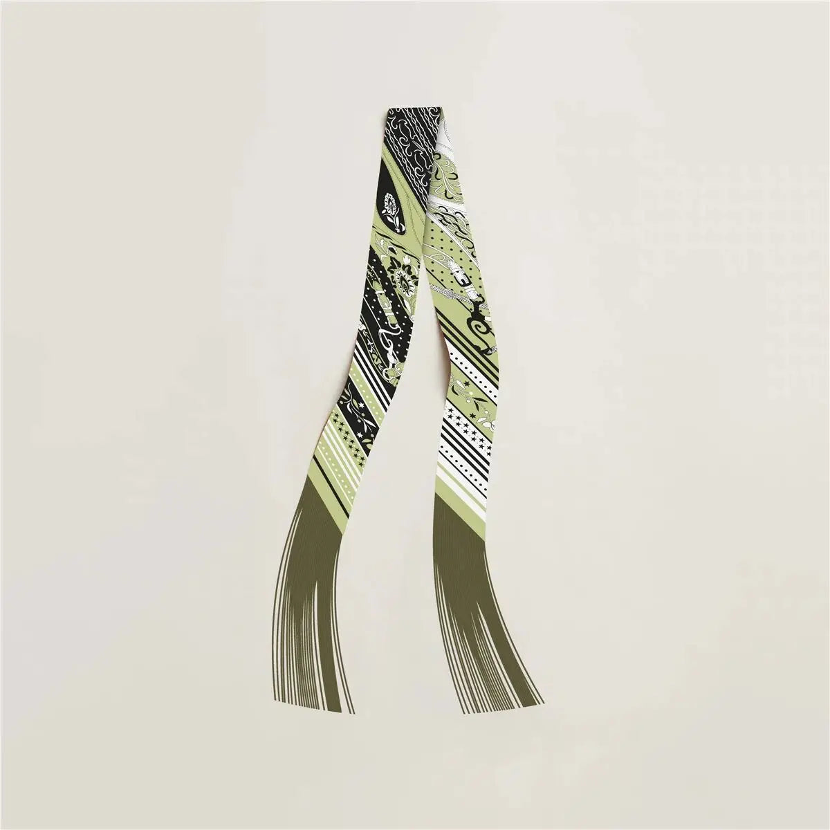 130x5cm Tassel Cashew Print Scarf Women's All-season Twill Silk Decorative Ribbon Multi-purpose Bag Hair Tie Belt Scarf Beauty World Shop