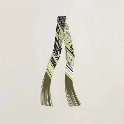 130x5cm Tassel Cashew Print Scarf Women's All-season Twill Silk Decorative Ribbon Multi-purpose Bag Hair Tie Belt Scarf Beauty World Shop