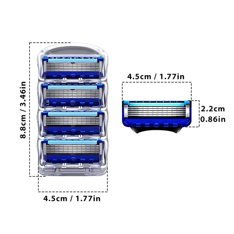 Manual Shaving For Men Replace Head Five Layer Blade Eight Comfortable Shaving Blades The Latest Blue No Skin Damage Uncharged Beauty World Shop
