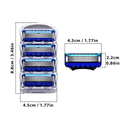 Manual Shaving For Men Replace Head Five Layer Blade Eight Comfortable Shaving Blades The Latest Blue No Skin Damage Uncharged Beauty World Shop