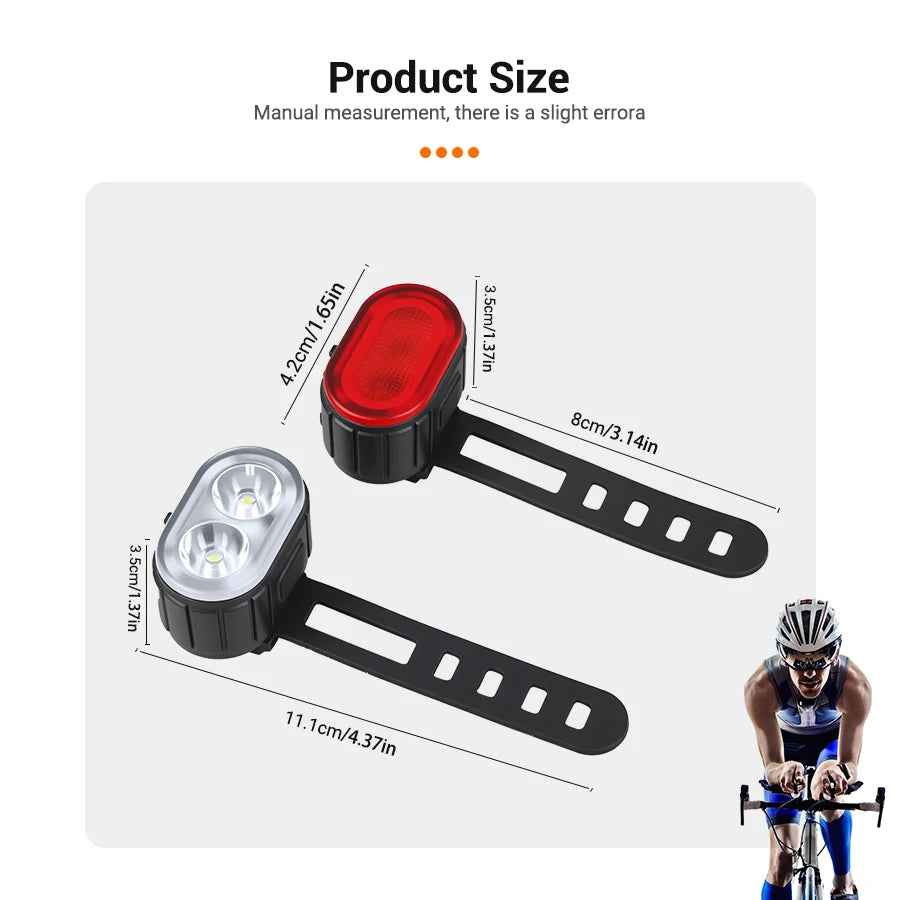 USB Rechargeable Bicycle Lights Bike Safety Warning Lamp Outdoor Waterproof Cycling Flashlight For Mountain And Road Bikes Beauty World Shop