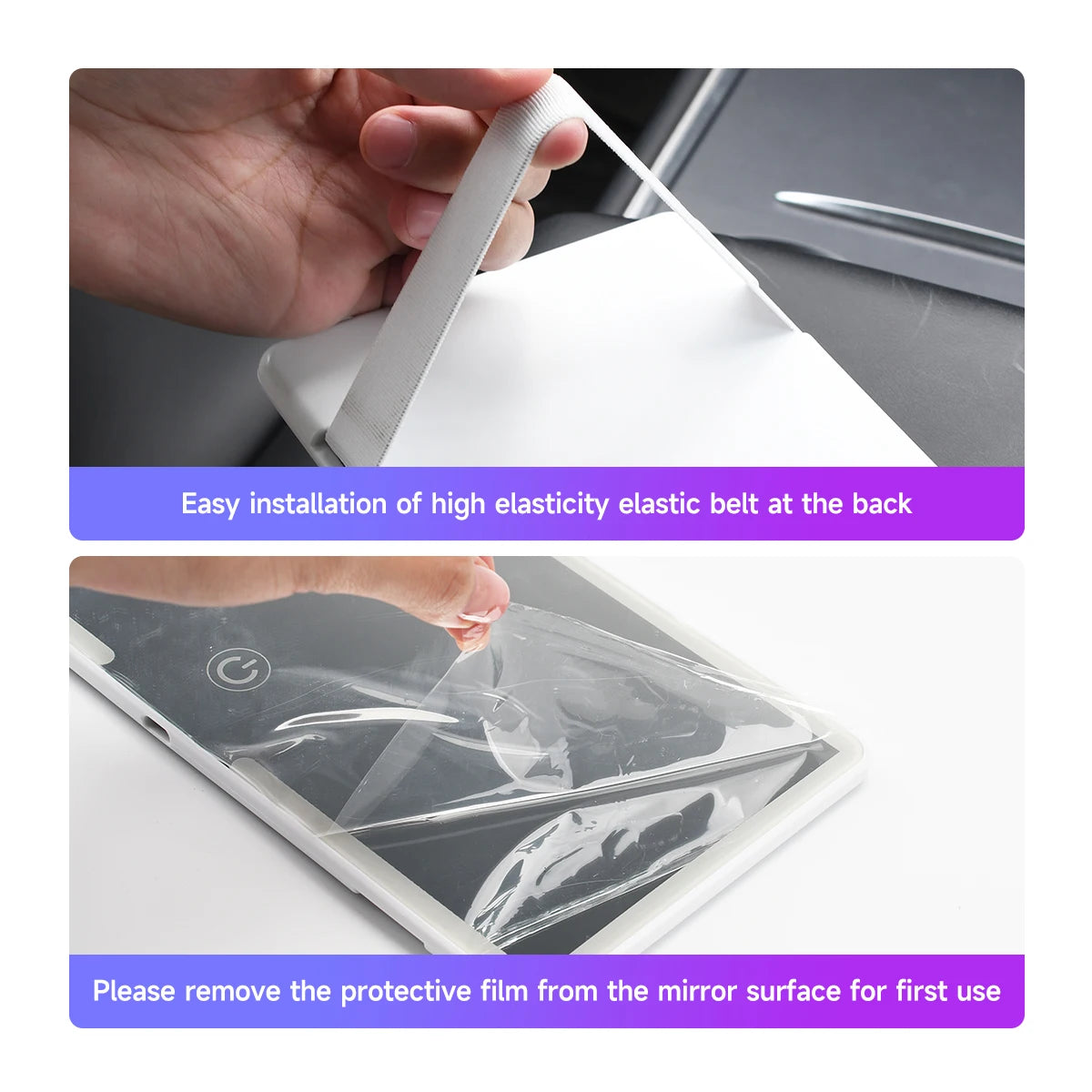 Fccemc Car Sun Visor Makeup Mirror LED Touch Screen Adjustable Brightness Auto Interior Makeup HD Mirror Charging Vanity Mirror Beauty World Shop