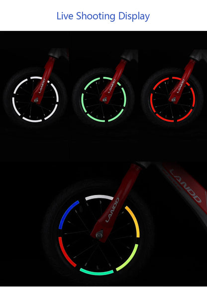 Reflective Tire Sticker Safety Sticker Color Kids Balance Bike Reflective Sticker Wheel Decal Bike Accessories Beauty World Shop
