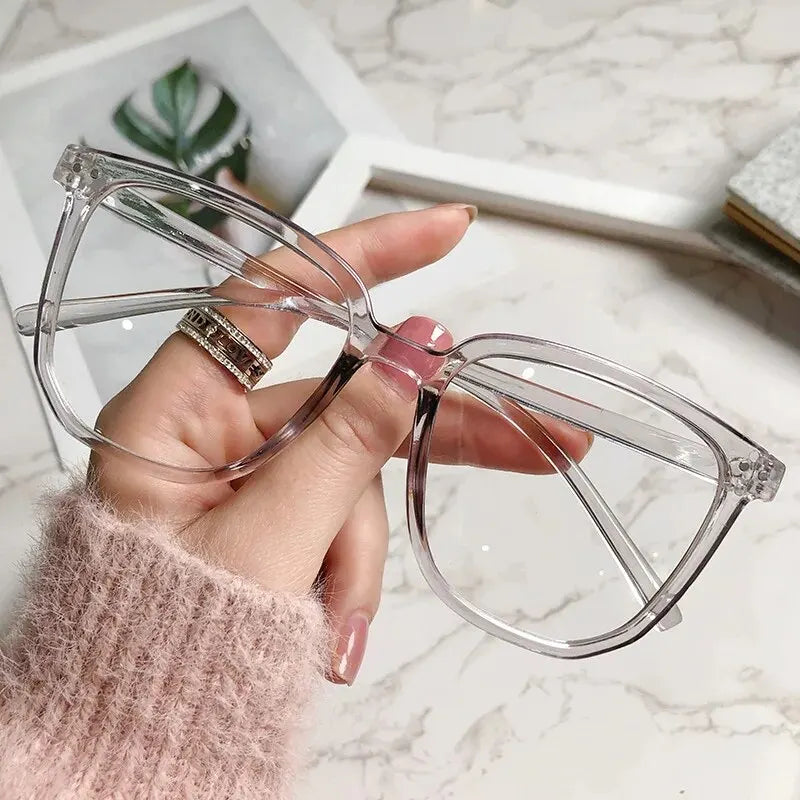 Anti-blue Light Glasses for Women with Regular Eyeglass Frame Finished Retro Flat Light Frame Beauty World Shop
