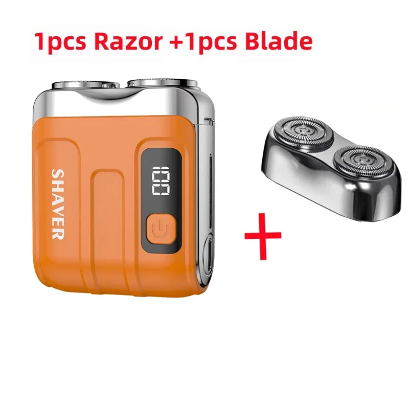 Mini Electric Smart Shaver Household Car Shaver Digital Display Dual Blade Rechargeable Shaver Powerful Beard Trimmer Tool Beauty World Shop