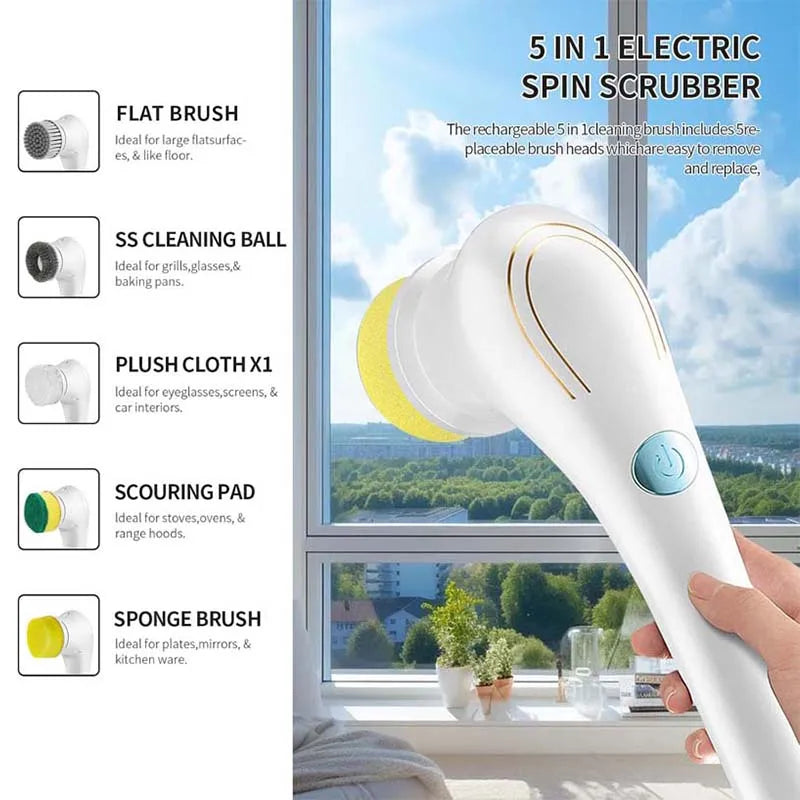 Usb Rechargeable Kitchen Dishwashing Brush Sink Cleaner Bathroom Bathtub Clean Brush Spin Scrubber Electric Cleaning Brush Beauty World Shop