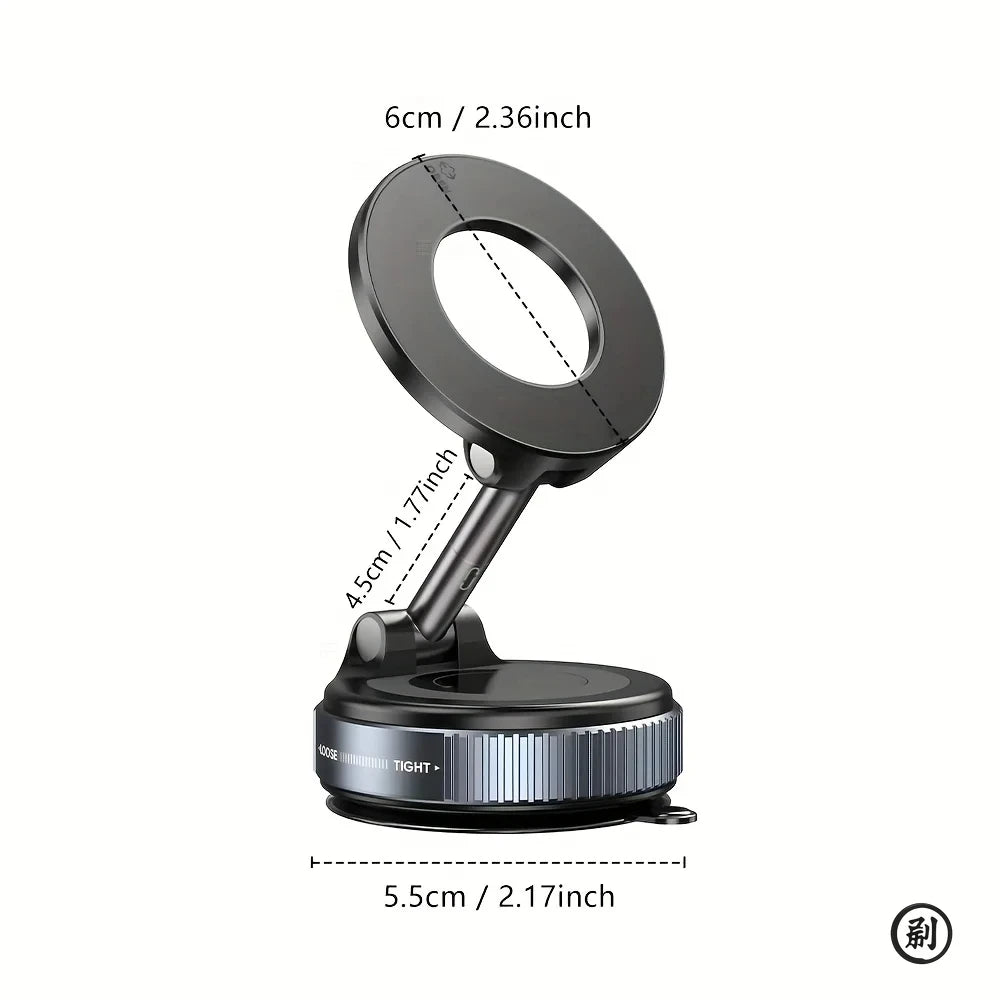 Strong Magnetic Car Phone Holder Foldable Design 360° Adjustable Vacuum Mount for Car/Desk/Bathroom/Universal Use Beauty World Shop