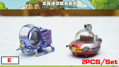 10cm/3.93in Anime Dragon Ball Z 2pcs/set Capsule Spaceship Vegeta Goku space pod Figure PVC Goku Collectible Model Toys Gifts Beauty World Shop