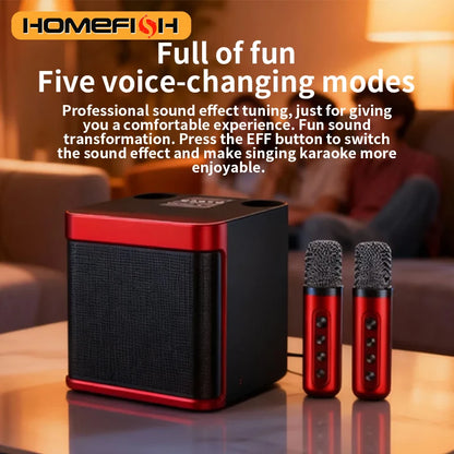 YS203 Portable Bluetooth Speaker, dual-microphone wireless Karaoke all-in-one machine, outdoor family party Bluetooth speaker
