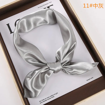 New Solid 60x60cm Square Scarf Single Imitation Silk Bright Light And Satin Performance Scarves Party Gift Beauty World Shop