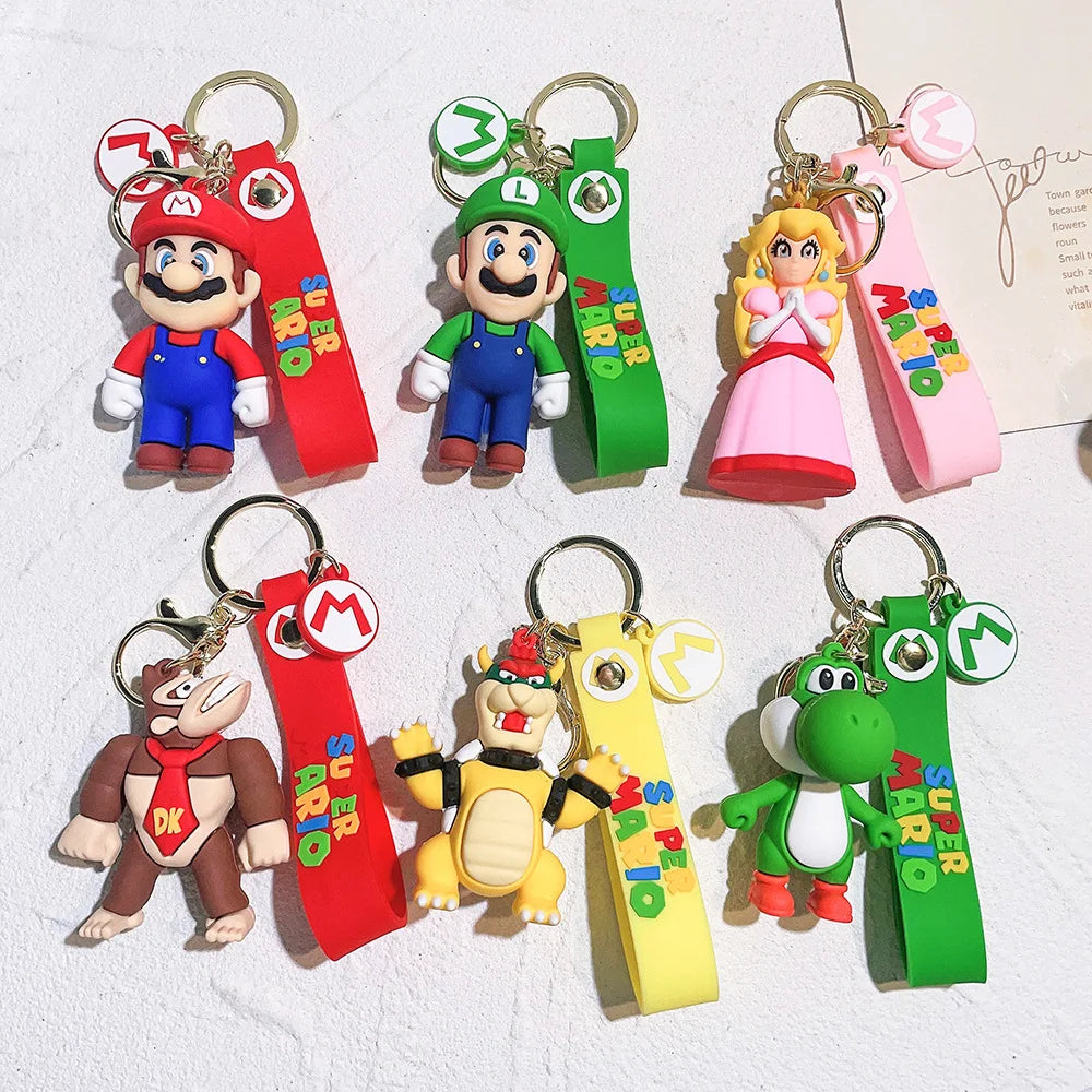 19 Styles Anime Keychain Mario Bros Luigi Toad Bowser Action Figure Model PVC Cartoon Bag Doll Pendant Toys Gift Beauty World Shop
