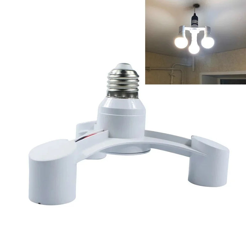 3In1 E27 to E27 extended LED bulb socket splitter adapter bracket, suitable for photography studios, kitchens, restaurants Beauty Trend Shop