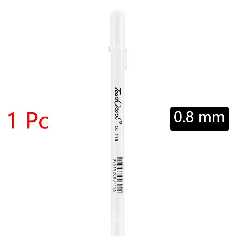 White Marker Pens set Oily Waterproof White Gel Pen DIY Graffiti Sketching Marker Stationery Writing School Supplies brush Beauty World Shop