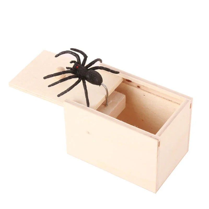 Trick Spider Funny Scare Box Wooden Hidden Box Quality Prank Wooden Scare Box Fun Game Prank Trick Friend Office Toys Beauty Fashion