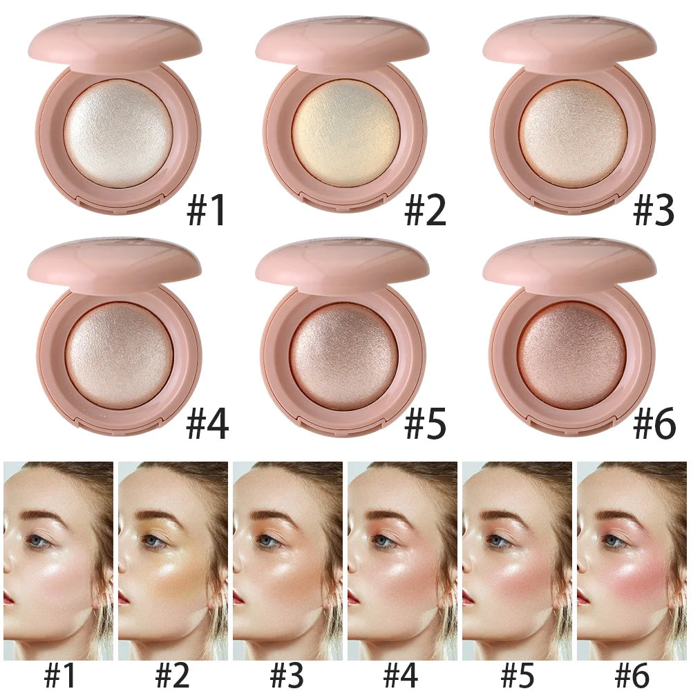 Long-lasting Waterproof Fine Shimmer Highlighter, Natural Glossy Effect, Brighten the Contour and Modify the Face Beauty World Shop